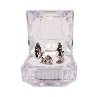 Mini Presépio de Metal com Caixa de Cristal - Lembrancinha e Enfeite Natalino Elegante (Prata) - imagem 3