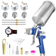 Pistola de Pintura HVLP com Regulador - Bicos 1,3/1,7/2,0 mm, 1000 cc - Pulverizador Profissional para Automotivo, Móveis e Cercas - imagem 2