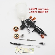 Pulverizadores De Tinta 1,2 Mm Pistola De Pulverização 1,0 Mm Kit De Bico 400cc / 250cc Pistola De Pulverização De Ar Do Tanque Com Copo De Mistura De Tinta E Adaptador Mini Pis, Black - imagem 2