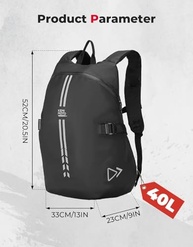 KEMIMOTO Mochila de motocicleta, 40 L para homens, bolsa de capacete resistente à água para viagens, viagens diárias, viagens de escritório - imagem 4