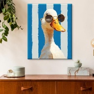Quadro de Arte Vintage com Pato e Óculos Engraçados - Decoração Moderna 20x25cm - imagem 3
