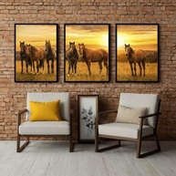 Kit 3 Quadros Espírito Indomável: Cavalos Selvagens em Arte Moderna - imagem 4