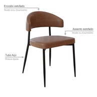 Conjunto com 4 Cadeiras Bless Fixas em Courino - Design Moderno e Resistente - imagem 5