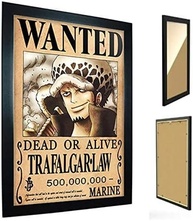Quadro Decorativo Trafalgar Law One Piece - Poster Wanted A4 com Moldura Premium - imagem 1