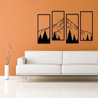 4 Peças de Decoração de Parede de Montanha e Floresta em Metal - Arte Minimalista Rústica para Casa e Escritório - imagem 4
