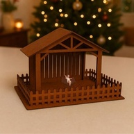 Casinha de Natal em MDF para Montar - Presépio com Manjedoura Rústica - imagem 2