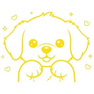 Adesivo Cachorro Fofinho Golden Filhote - Design Encantador para Carro, Moto, Notebook e Paredes (Azul Marinho, 13x10cm) - imagem 3