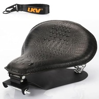 Assento de Moto Couro Crocodilo Preto 13.38" LKV com Molas - Personalize sua Harley Davidson Sportster XL 1200 883 48 - imagem 2