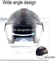Capacete de Moto Vintage 3/4 Aberto com Viseira - Estilo Germe Retrô - imagem 4