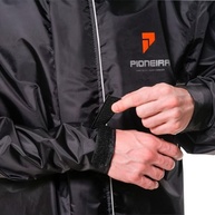 Capa De Chuva Nylon Conjunto Roupa Impermeável Pioneira Motoqueiro Motoboy Motociclista Preto Masculino Com Bolso Interno - imagem 4