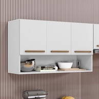 Armário Aéreo Suspenso Multiuso 3 Portas Plus Branco | Organize Espaços com Estilo e Praticidade - imagem 3