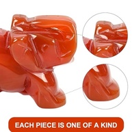 Estatueta de Elefante em Ágata Cornalina Vermelha - 3,8cm | Escultura Natural para Decoração, Feng Shui e Presente de Sorte - imagem 5