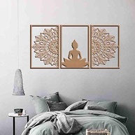 Quadro Decorativo Buddha Mandala 3mm Vazado em MDF Natural - 40x60cm - imagem 2