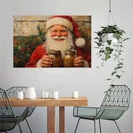 Arte de Parede Vintage Papai Noel - Pôster 30x45cm para Decoração de Casa e Escritório - imagem 5