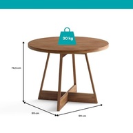 Mesa de Jantar Redonda Átria 1594 - Design Moderno com Acabamento Nogal e Rosê - imagem 3