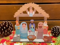 Presépio Natalino Adesivado 9 Peças - Decoração Encantadora e Artesanal para o Natal - imagem 1