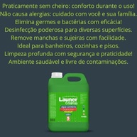 Água Sanitária Baixo Odor 5L - Desinfetante Multiuso com Poder de Limpeza Profunda - Launer Casa Saniclor - imagem 3