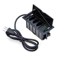 Caixa de Tomada 4 Blocos: 3 Tomadas 10A + 3 USB 5.2A - Carregamento Rápido e Organização Total - imagem 2