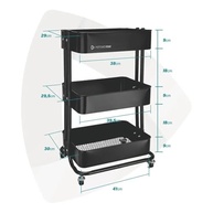 Carrinho Organizador Multiuso com Rodinhas - 3 Prateleiras Espaçosas e Design Moderno para Casa e Escritório - imagem 4