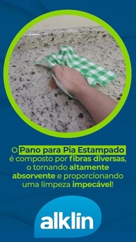 Pano para Pia Alvejado Estampado 28x30cm - 4 Unidades | Absorção Alta e Durabilidade | Ideal para Cozinha e Copa - imagem 2