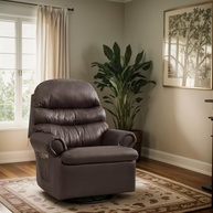 Poltrona do Papai Amamentação Reclinável Acolchoada em Corino Marrom - Conforto e Estilo para o Quarto ou Sala - imagem 2