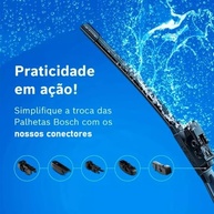 Par de Palhetas Limpador Parabrisa Bosch Aerofit para Citroën C3 (2012-2017) - Limpeza Impecável e Visibilidade Máxima - imagem 3
