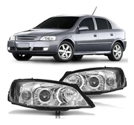 Par de Faróis Cromados para Astra Hatch e Sedan (2003-2012) - Visual Moderno e Segurança - imagem 1