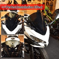 Para-brisa Dupla Bolha FATExpress para Kawasaki Ninja 400/250 2018-2021 (Fumaça Escura) - Fluxo de Ar e Proteção Aerodinâmica - imagem 3