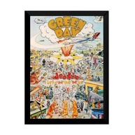 Quadro Green Day - Arte Punk Rock Moldurado para Decoração de Ambientes - imagem 1
