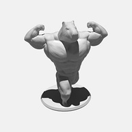 Capivara Bodybuilder Branca - Escultura Exclusiva e Detalhada para Decoração - imagem 2