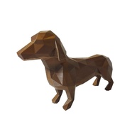 Cachorro Basset Decorativo 3D Bronze - 10cm Toque Realístico para Decoração - imagem 1