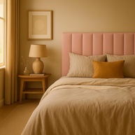Cabeceiras Estofada Modular Rosa para Cama Casal King e Super King - Painel 2,00m x 60cm com Módulos Adesivos - imagem 1
