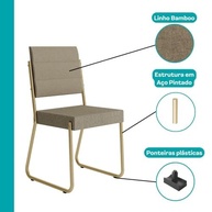 Conjunto com 2 Cadeiras 1736 Douradas - Design Sofisticado e Conforto para sua Sala de Jantar - imagem 5