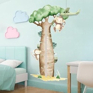 Régua de Crescimento Infantil Bichinhos da Savana - Adesivo Lavável e Seguro para Quarto de Bebê - imagem 2