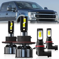 Kit 4 Lâmpadas LED 9008/9145 para Ford F250/F350/450/550 Super Duty 2005-2022 - Farol Alto/Baixo e Neblina - imagem 1
