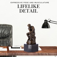 Escultura de Bronze The Thinker 17,5 cm - Estátua Decorativa Premium para Casa e Escritório - imagem 5