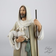 Estátua do Bom Pastor Jesus 24cm - Escultura Religiosa Moderna para Decoração e Presente - imagem 5