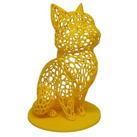 Gato Sentado 18cm 3D Amarelo - Enfeite Decorativo Moderno para Ambientes - imagem 2