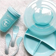 Conjunto de Talheres Ergonômicos Twistshake Azul Pastel - Seguro, Higiênico e Antideslizante para Bebês - imagem 3