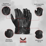 Hugger Luva masculina básica sem costura para dirigir, polícia e motocicleta, Preto, X-Large - imagem 4