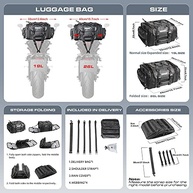 Bolsa Traseira Expansível Rhinowalk 26L: Aventura Impermeável para Sua Moto - imagem 3