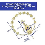 Coroa Folheada a Ouro Dourada com Brilho Estelar - N4 para Imagens de 20 a 30cm - Aparecida, Fátima, Graça e Imaculada Conceição - imagem 4