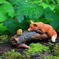 Jardim de Fadas com Raposa e Pássaro - Miniatura Encantadora para Terrários e Decoração - imagem 3