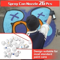 Kit 26 Tampas Universais para Tinta Spray: Bicos e Adaptadores para Grafite e Reparos - imagem 5