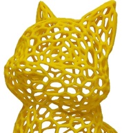 Gato Sentado 18cm 3D Amarelo - Enfeite Decorativo Moderno para Ambientes - imagem 5