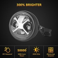 Farol de LED 14cm para Moto: Iluminação Potente e Estilo Único para Kawasaki, Suzuki e Mais! - imagem 4