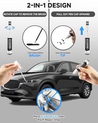 Tinta de Retoque Metálica Cinza 46G para Mazda - Caneta 2 em 1 com Cobertura Perfeita para Arranhões e Lascas - imagem 3