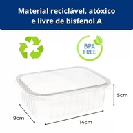 Kit 150 Potes Descartáveis 500ml com Tampa - Seguros, Práticos e Versáteis para Microondas e Freezer - imagem 3
