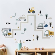 Adesivo de Parede Infantil - Carrinhos e Trator para Decoração do Quarto - imagem 3