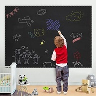 Lousa Adesiva Papel de Parede Preto Fosco 45cm x 2m com 5 Giz - Transforme Sua Parede em uma Área de Criatividade - imagem 3